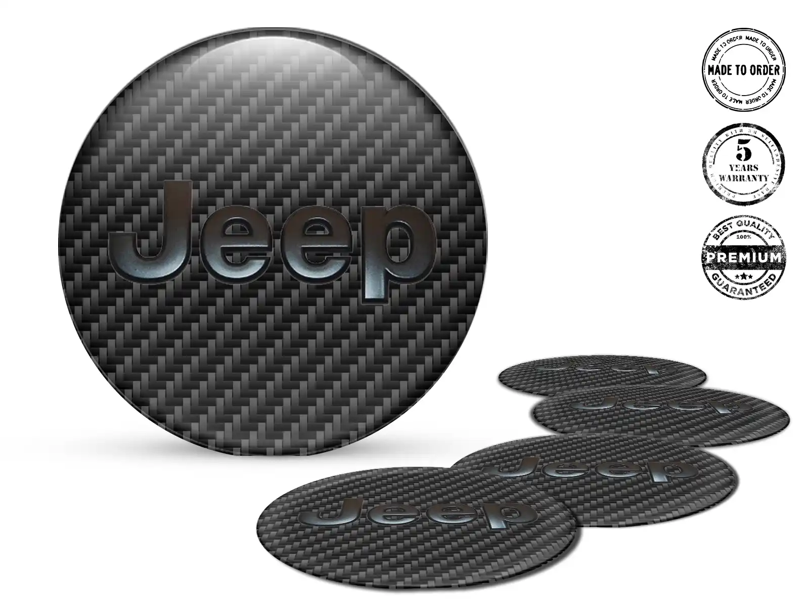 Jeep Design Autocollant Bombé Emblèmes Roue 